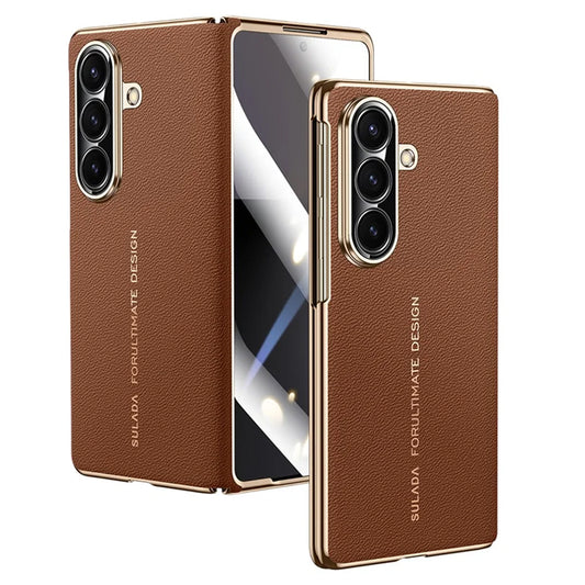 Genuine Leather Integrated Shell Case with Film