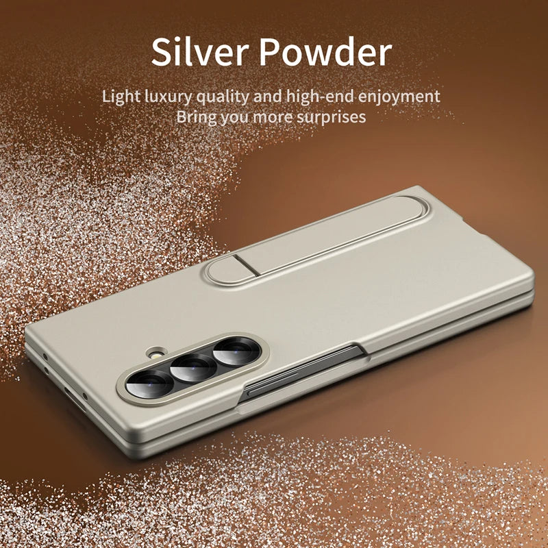 Skin-Friendly Matte Kickstand Metal Lens case