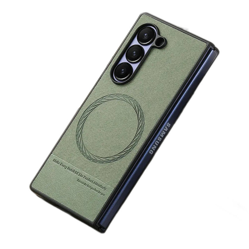 Magnetic Leather Case with Wireless Charging