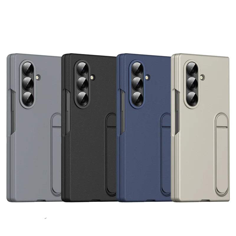 Skin-Friendly Matte Kickstand Metal Lens case