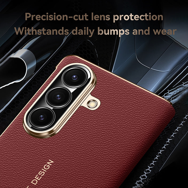 Genuine Leather Integrated Shell Case with Film