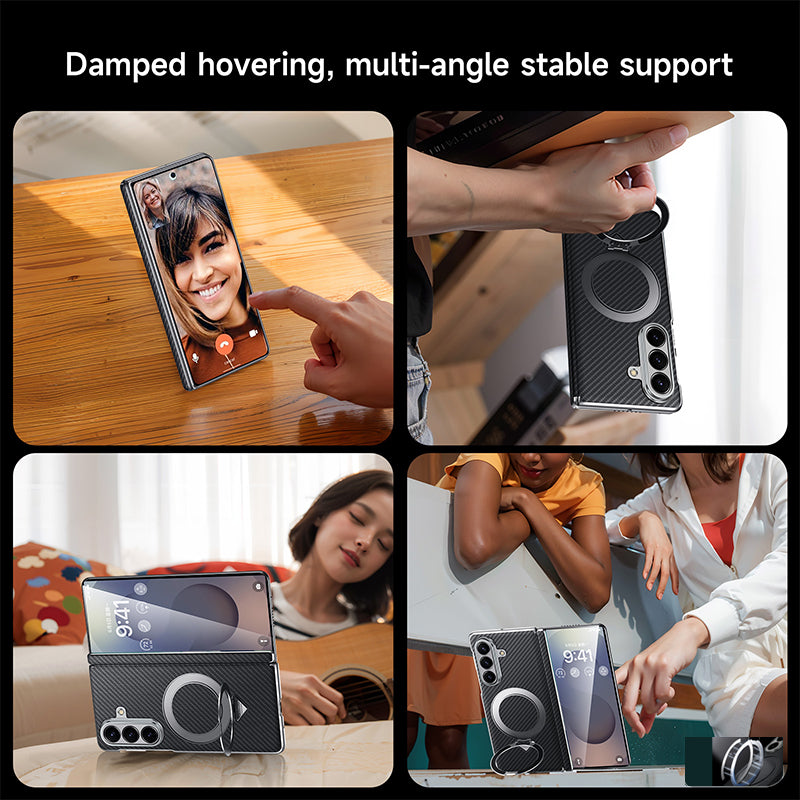 Kevlar Texture Magnetic Stand Case with Holder