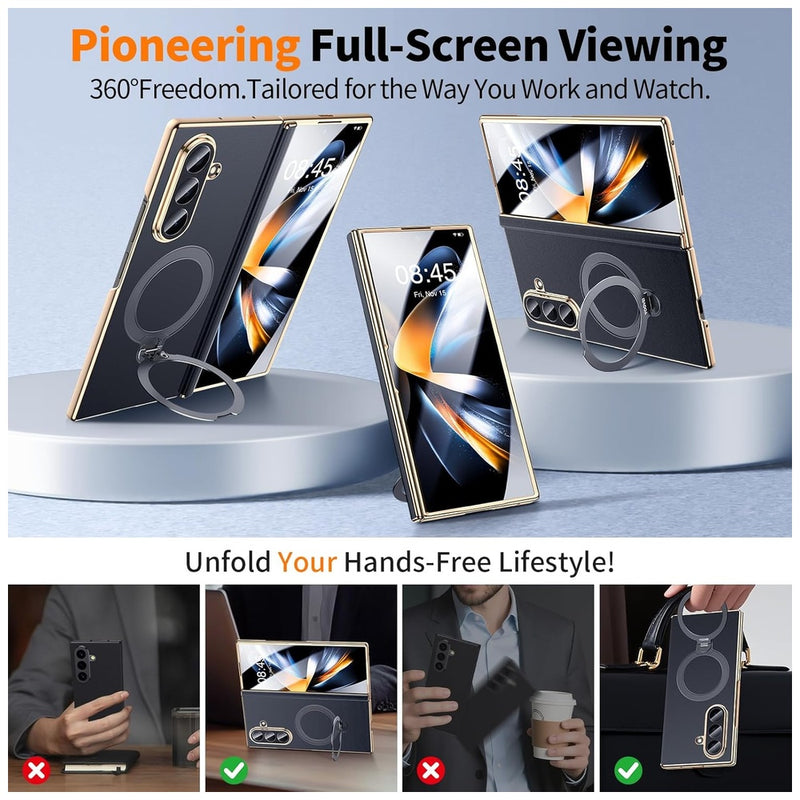Luxury Fold Case with Screen Protector & Ring