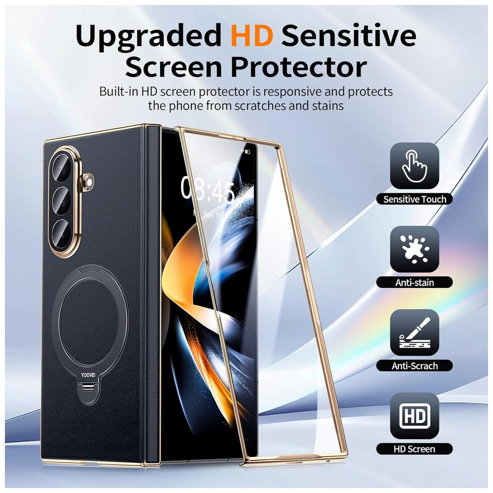 Luxury Fold Case with Screen Protector & Ring