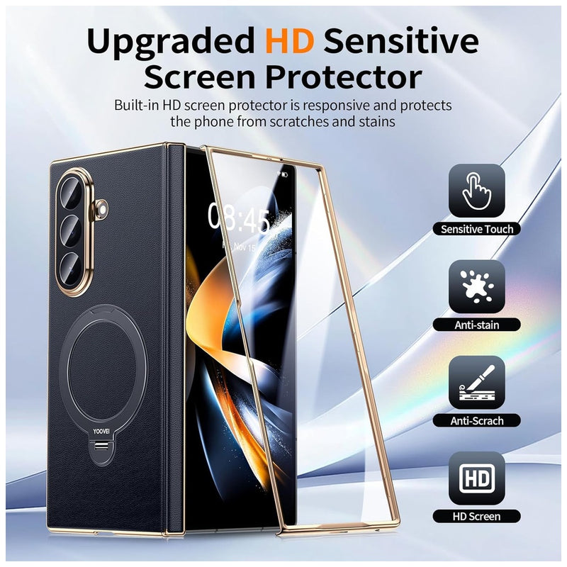 Luxury Fold Case with Screen Protector & Ring