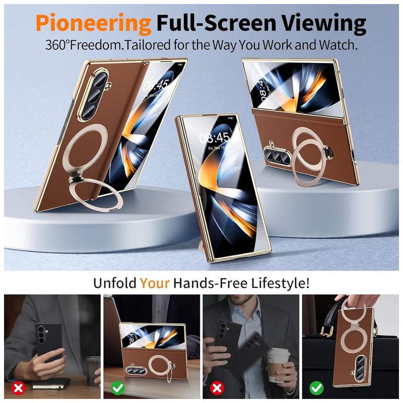 Luxury Fold Case with Screen Protector & Ring