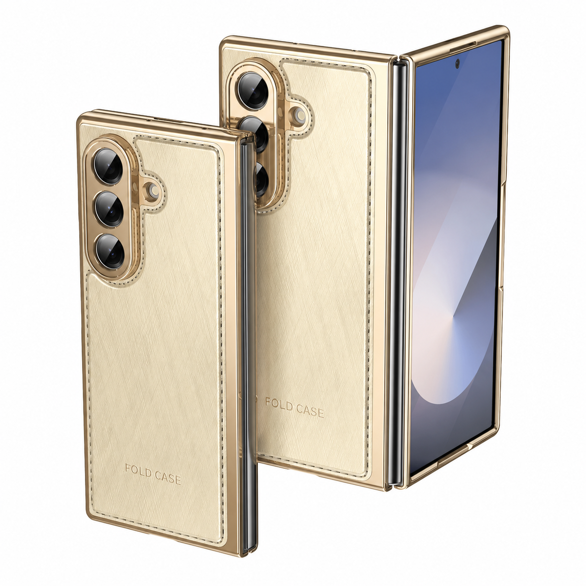 Galaxy Z Fold 6 Slim Electroplated Leather Protective Case