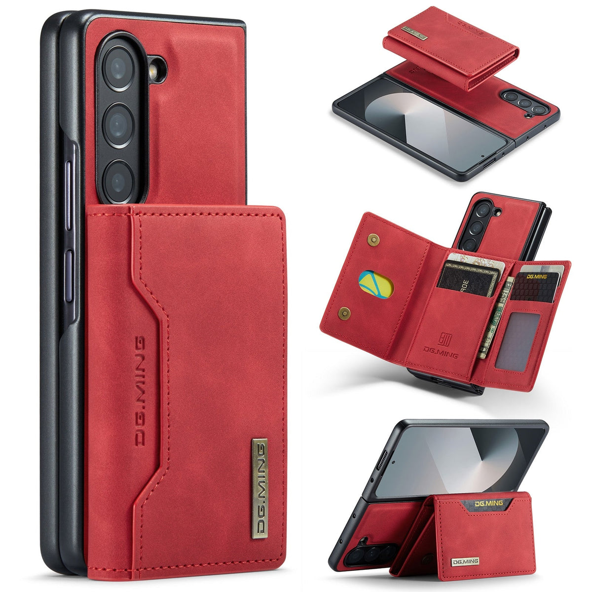 Galaxy Z Fold 6 Detachable Leather Wallet Case with Card Slots