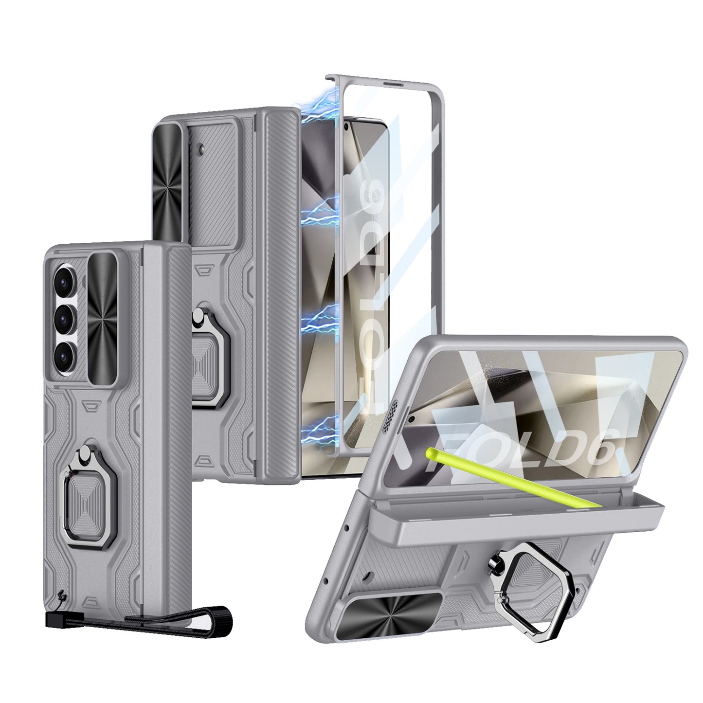 Alloy Shell Folding Case with Pen Holder