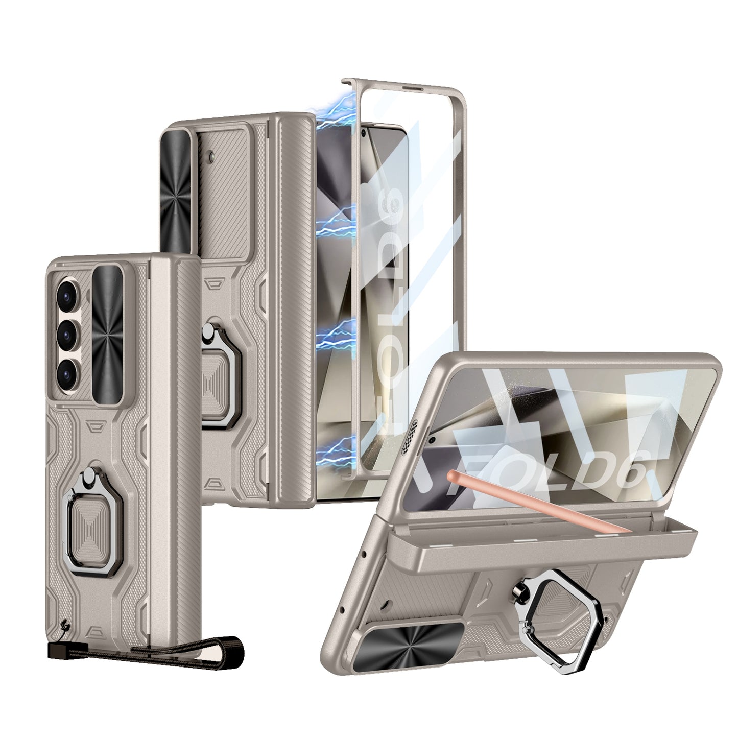 Alloy Shell Folding Case with Pen Holder