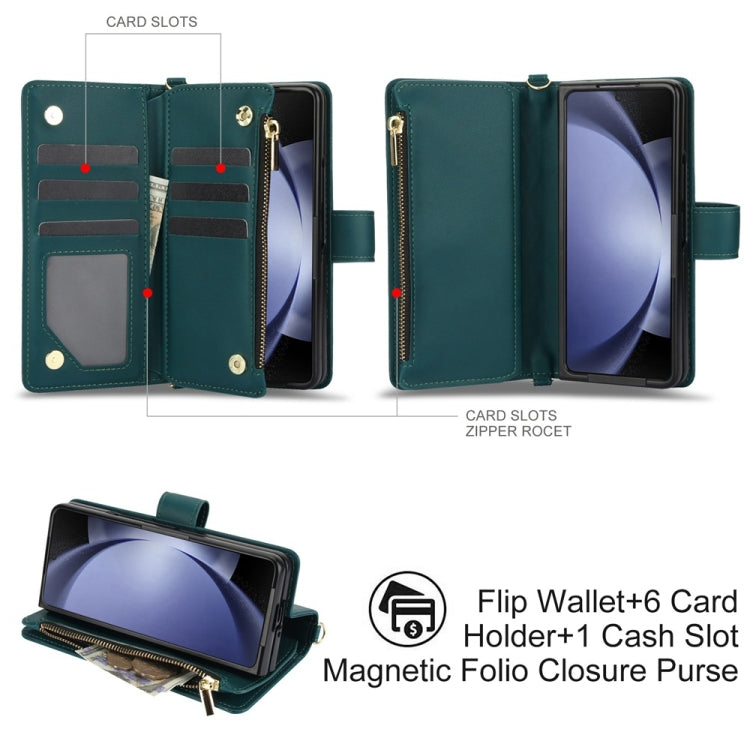 Rhombic Zipper Wallet Leather Case