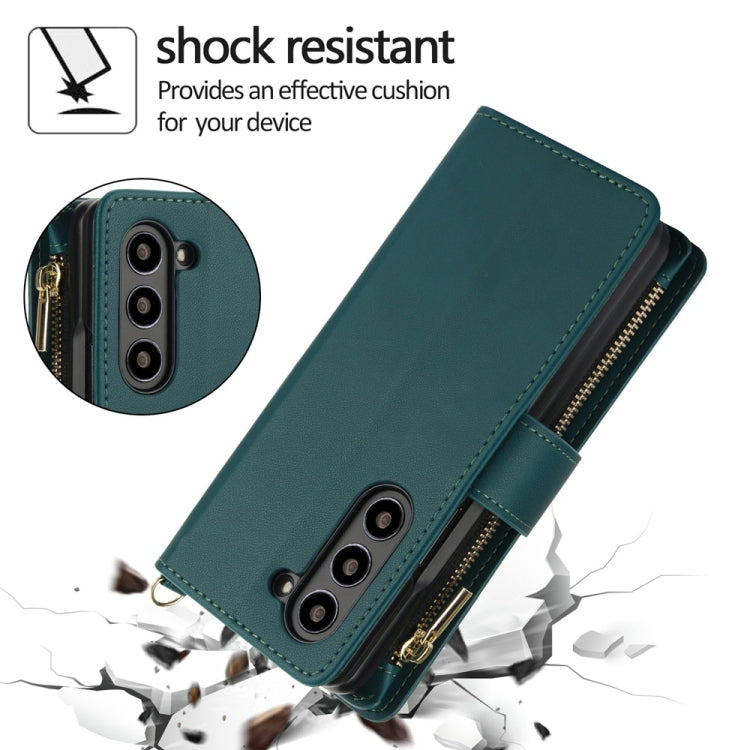 Rhombic Zipper Wallet Leather Case