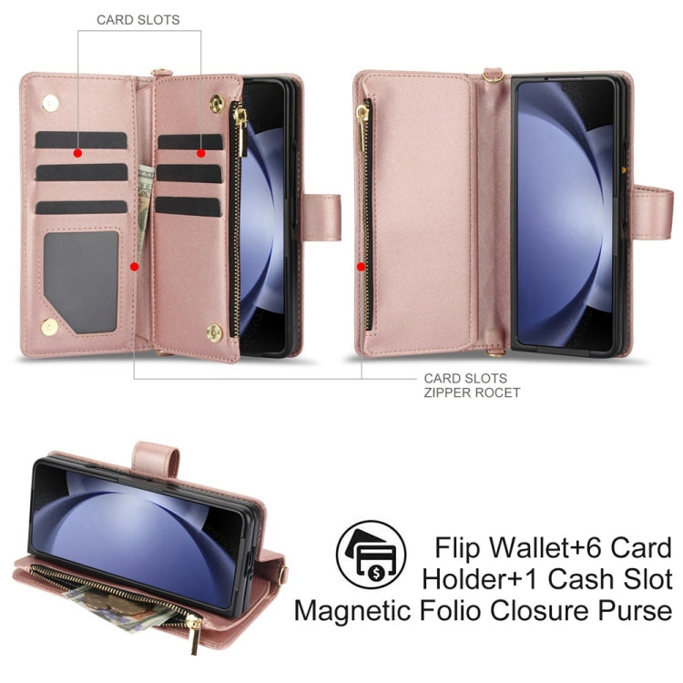 Rhombic Zipper Wallet Leather Case