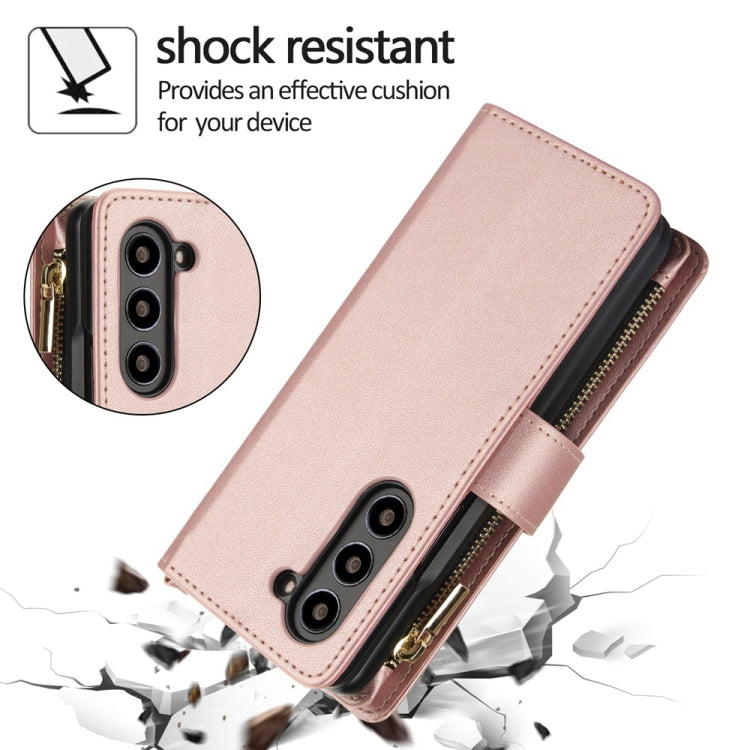 Rhombic Zipper Wallet Leather Case