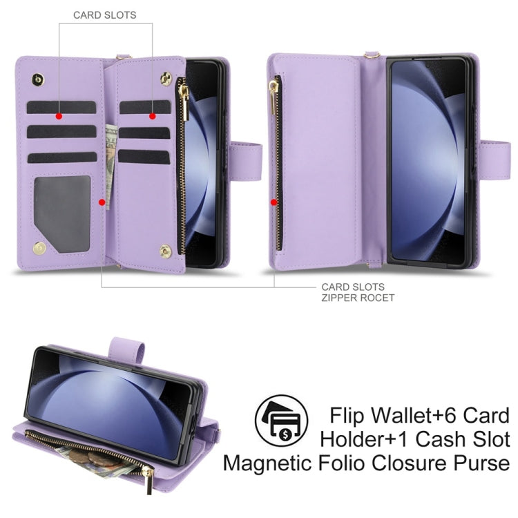 Rhombic Zipper Wallet Leather Case