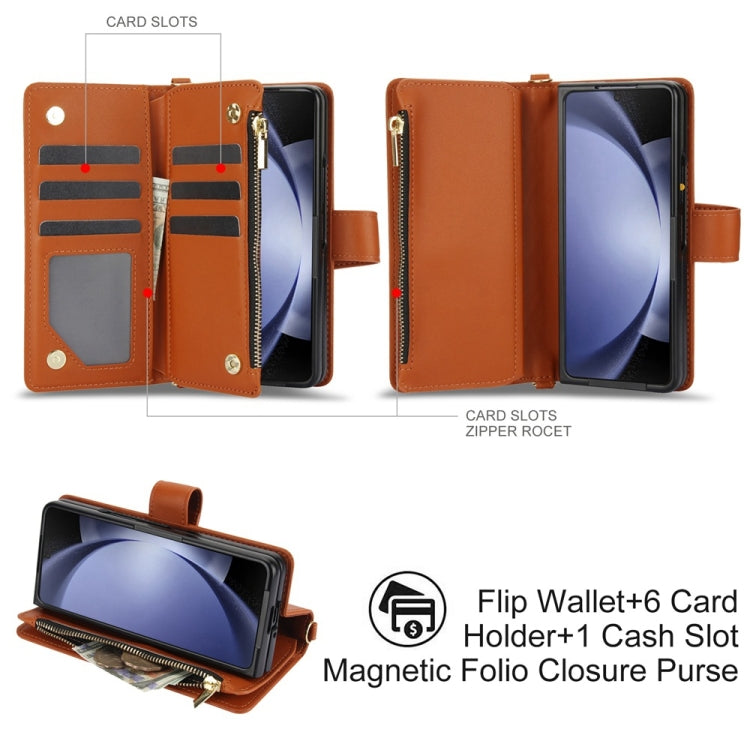 Rhombic Zipper Wallet Leather Case