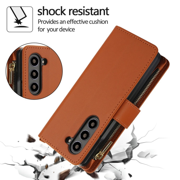 Rhombic Zipper Wallet Leather Case