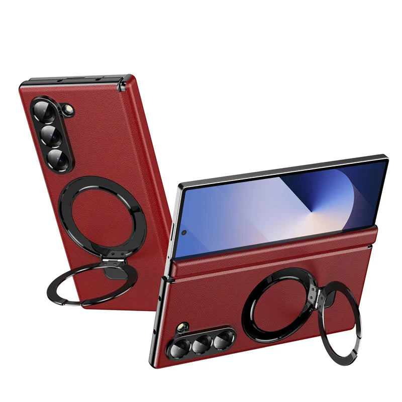 Magnetic Stand Case with Full Screen Glass