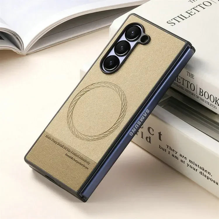 Magnetic Leather Case with Wireless Charging
