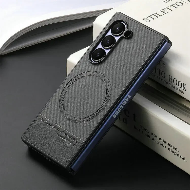 Magnetic Leather Case with Wireless Charging
