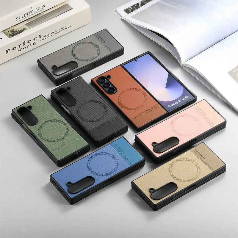 Magnetic Leather Case with Wireless Charging