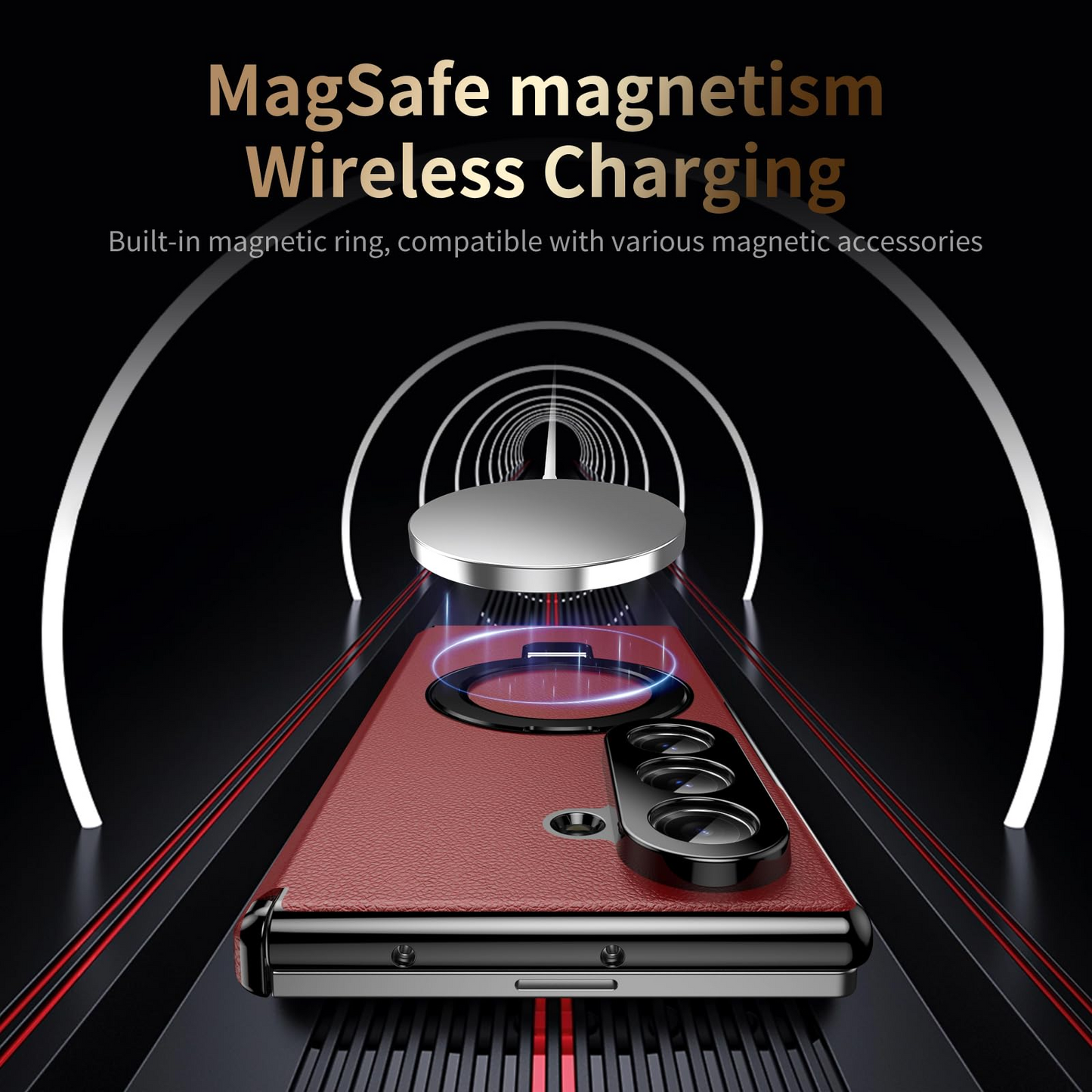 Fold Case with Metal Ring Stand & Hinge Guard