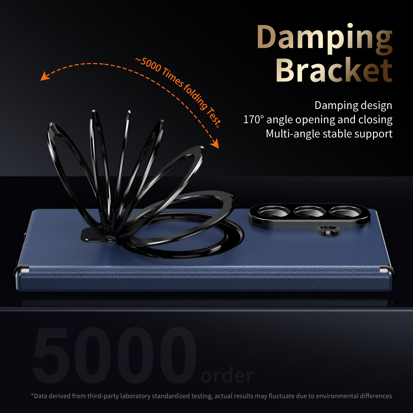 Fold Case with Metal Ring Stand & Hinge Guard