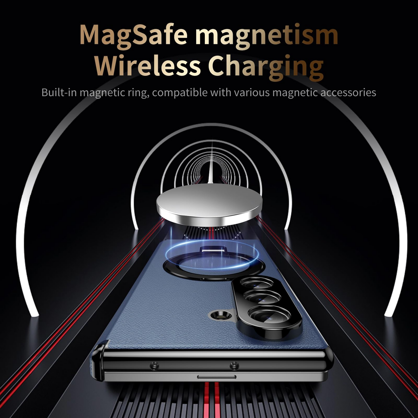 Fold Case with Metal Ring Stand & Hinge Guard