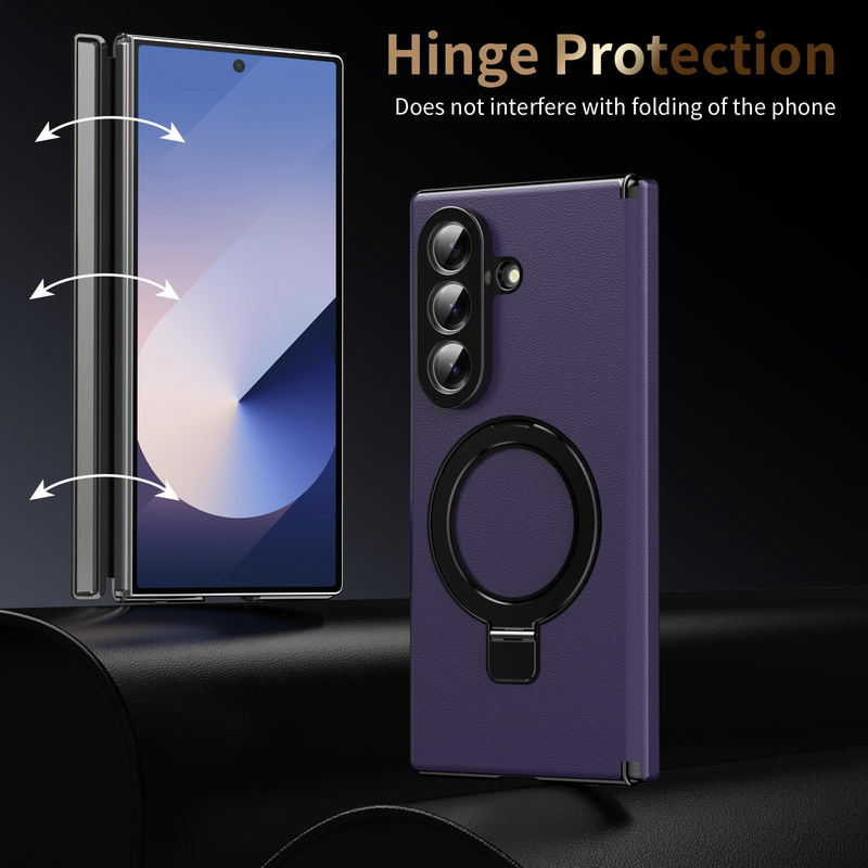 Fold Case with Metal Ring Stand & Hinge Guard