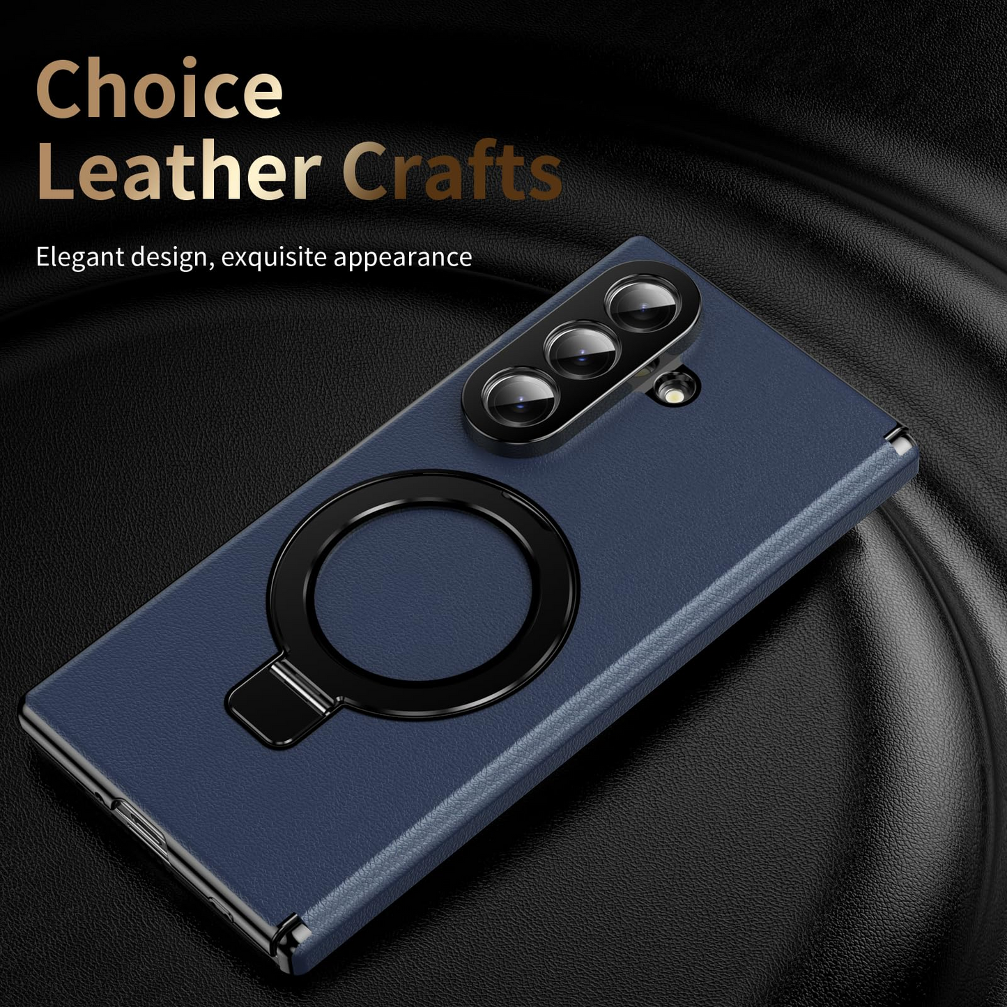 Fold Case with Metal Ring Stand & Hinge Guard