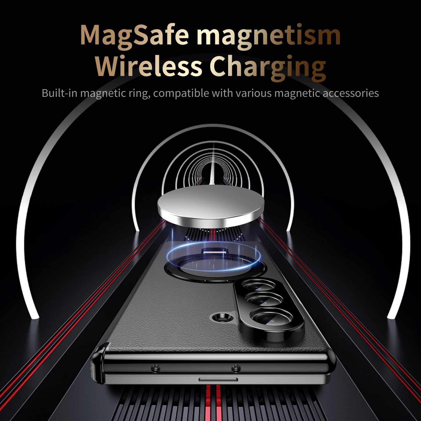 Fold Case with Metal Ring Stand & Hinge Guard