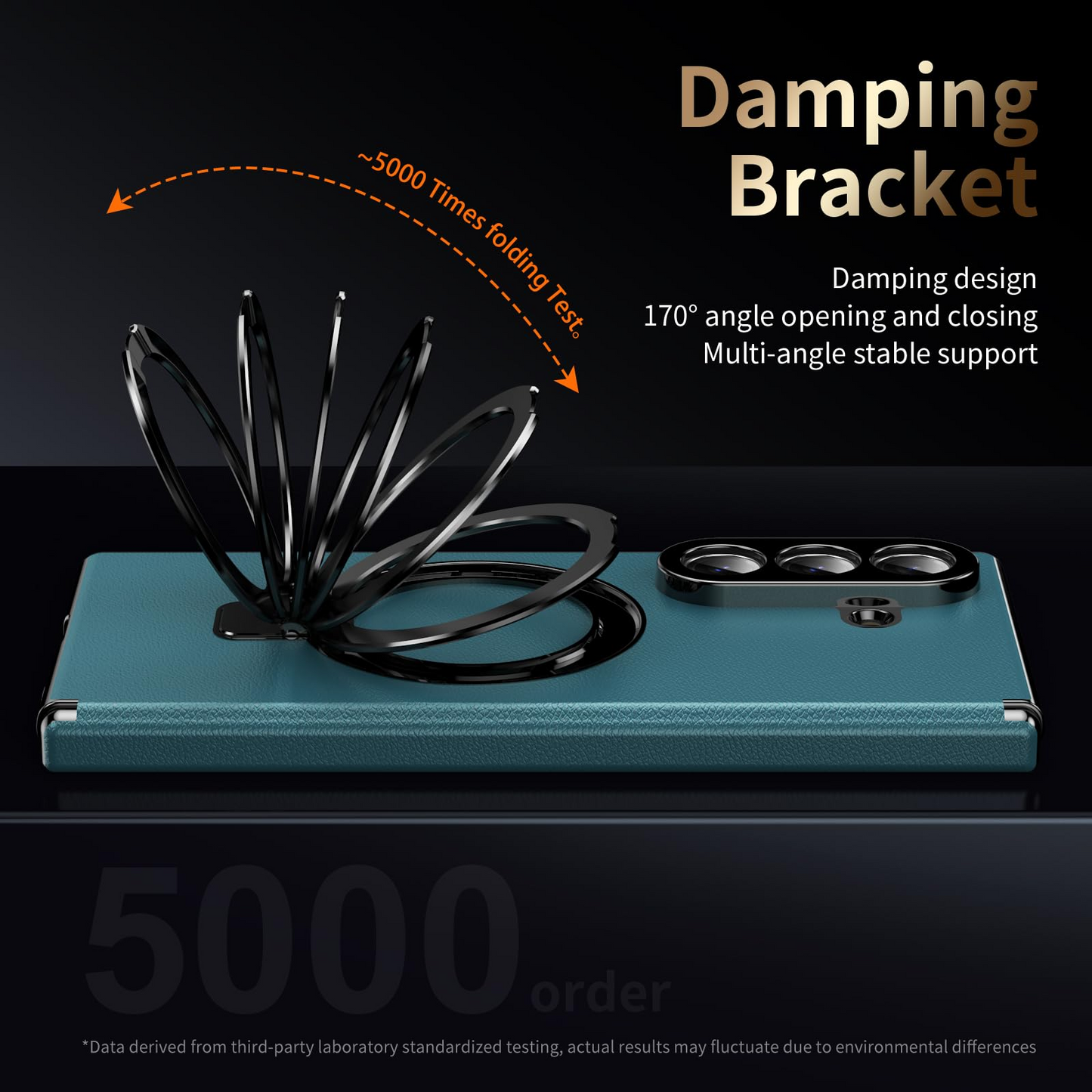 Fold Case with Metal Ring Stand & Hinge Guard