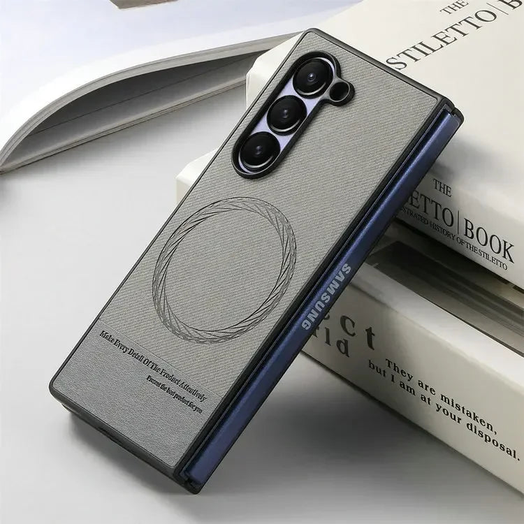 Magnetic Leather Case with Wireless Charging