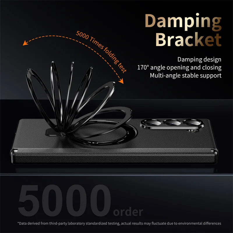 Magnetic Stand Case with Full Screen Glass