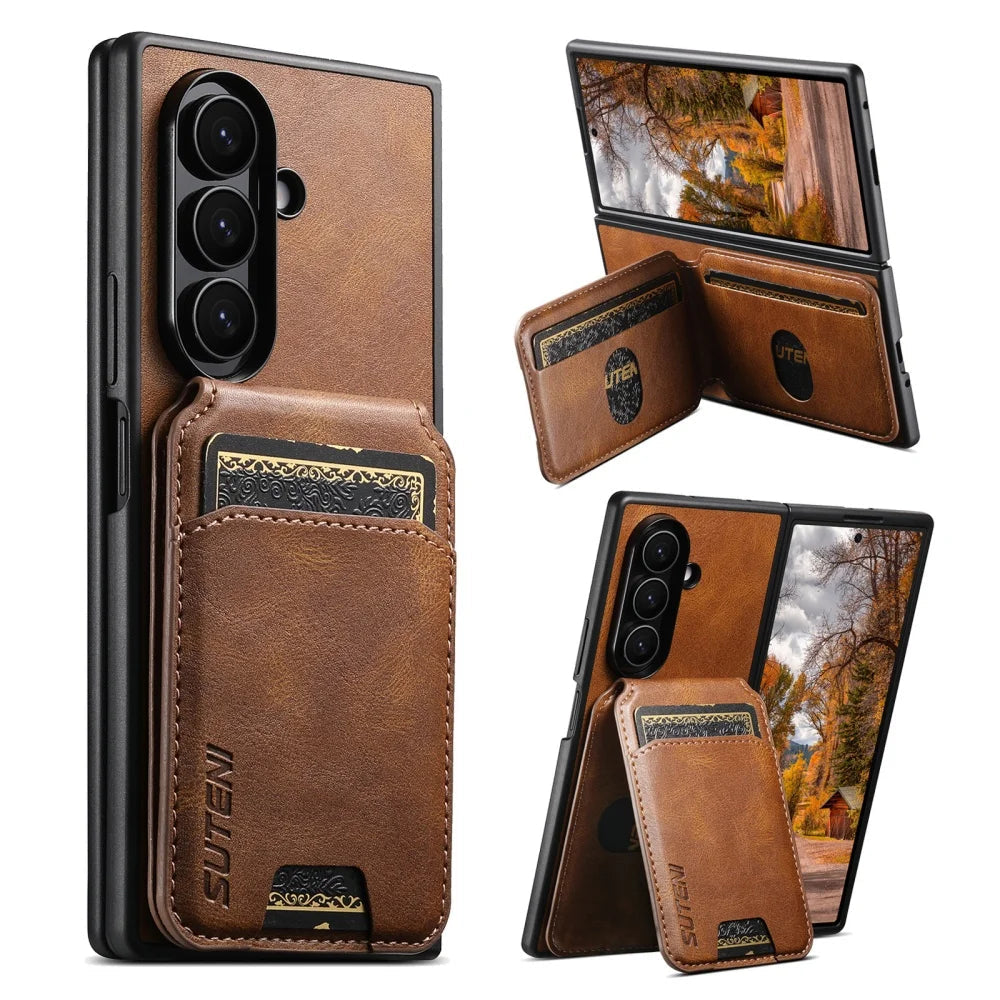 Galaxy Z Fold 8 Ultra Retro Leather Wallet Case with MagSafe – View 8