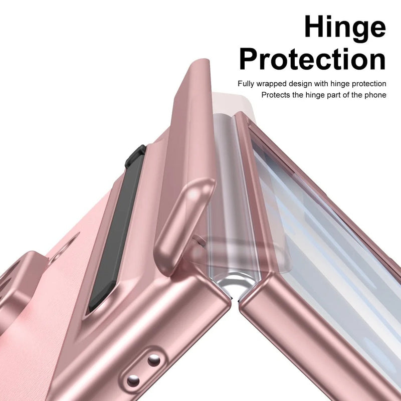 Luxury Leather Case Hinge Protection Pen Slot