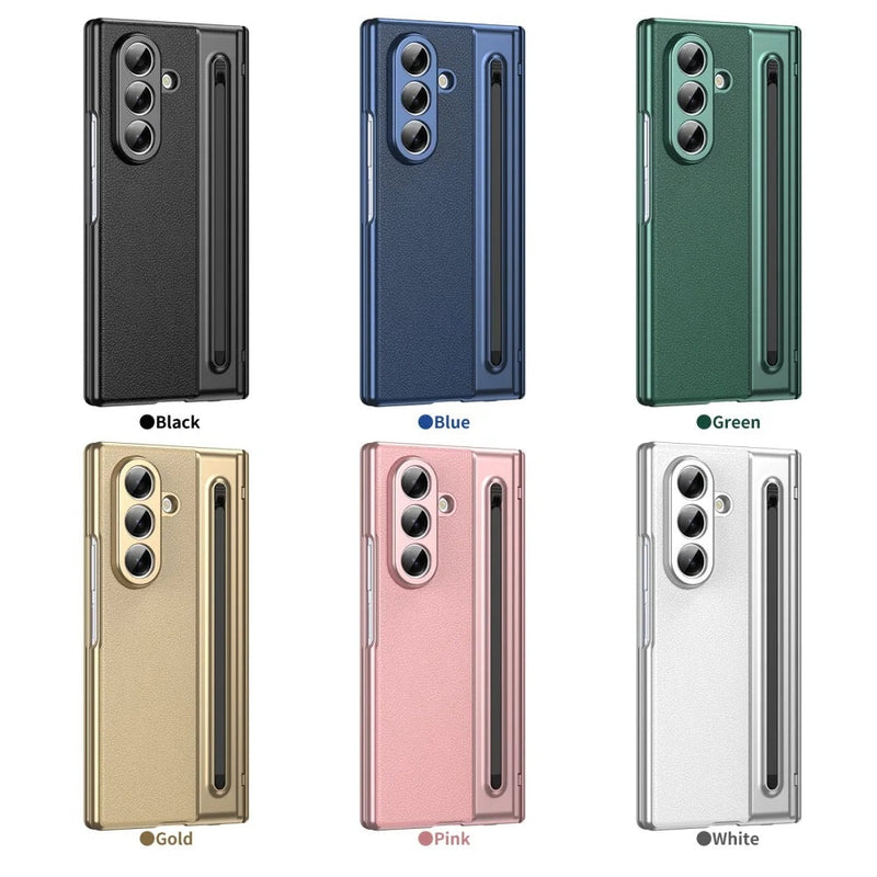 Luxury Leather Case Hinge Protection Pen Slot