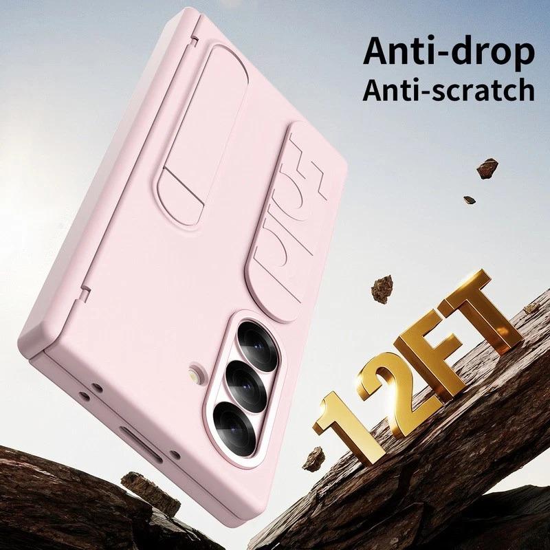 Galaxy Z Fold 6 Liquid Silicone Wristband Stand Case