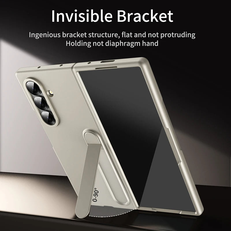 Skin-Friendly Matte Kickstand Metal Lens case