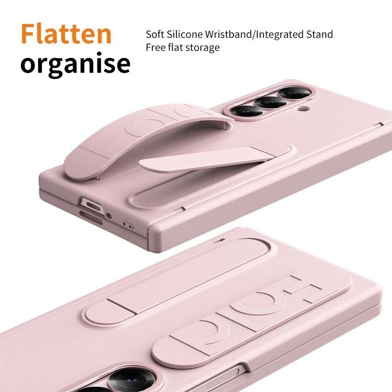 Galaxy Z Fold 6 Liquid Silicone Wristband Stand Case