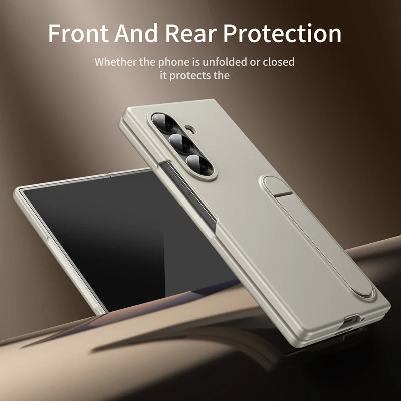 Skin-Friendly Matte Kickstand Metal Lens case