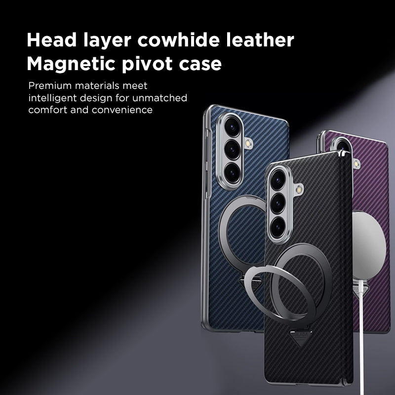 Kevlar Texture Magnetic Stand Case with Holder
