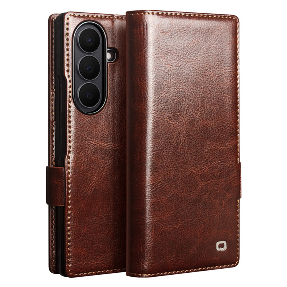 Galaxy Z Fold 8 Ultra Genuine Leather Wallet Case with Stand