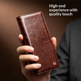 Galaxy Z Fold 8 Ultra Genuine Leather Wallet Case with Stand