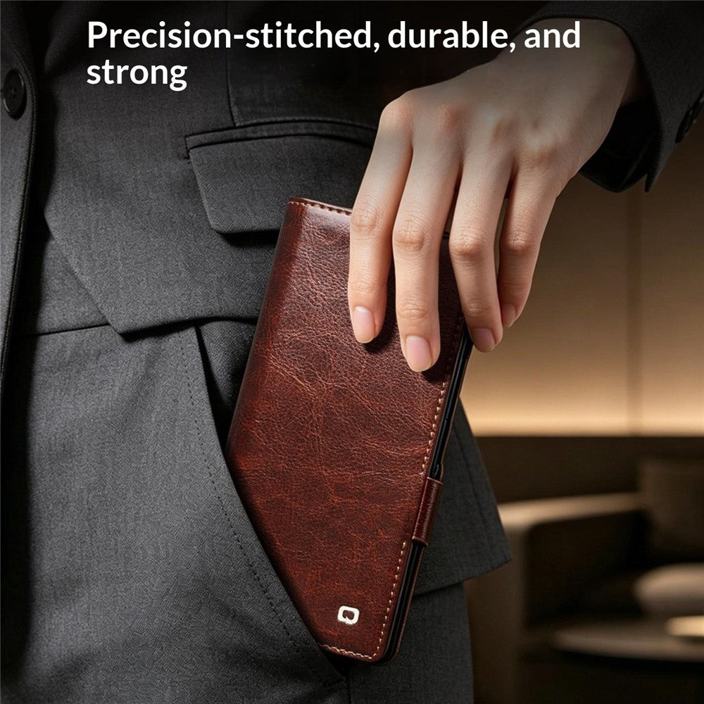 Galaxy Z Fold 8 Ultra Genuine Leather Wallet Case with Stand