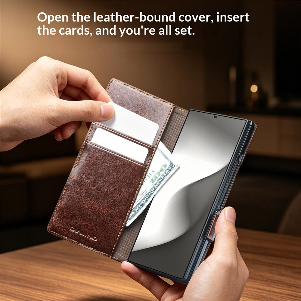 Galaxy Z Fold 8 Ultra Genuine Leather Wallet Case with Stand