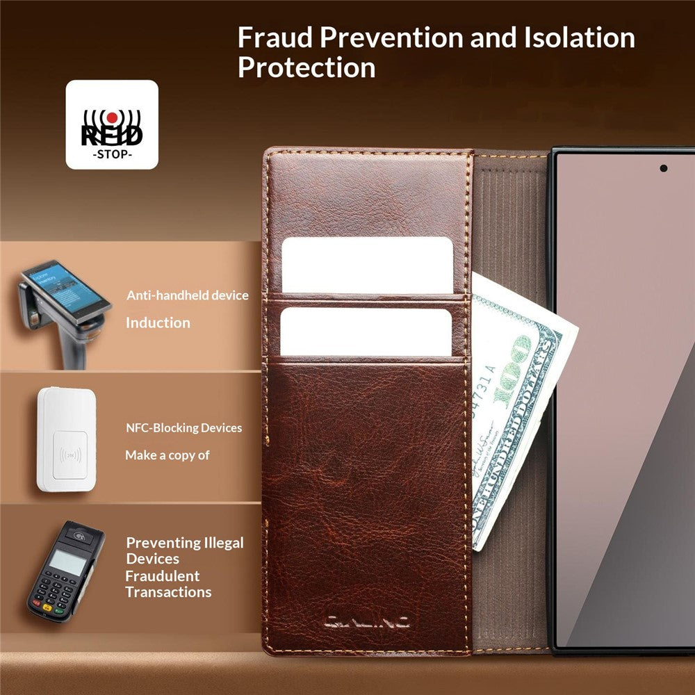 Galaxy Z Fold 8 Ultra Genuine Leather Wallet Case with Stand