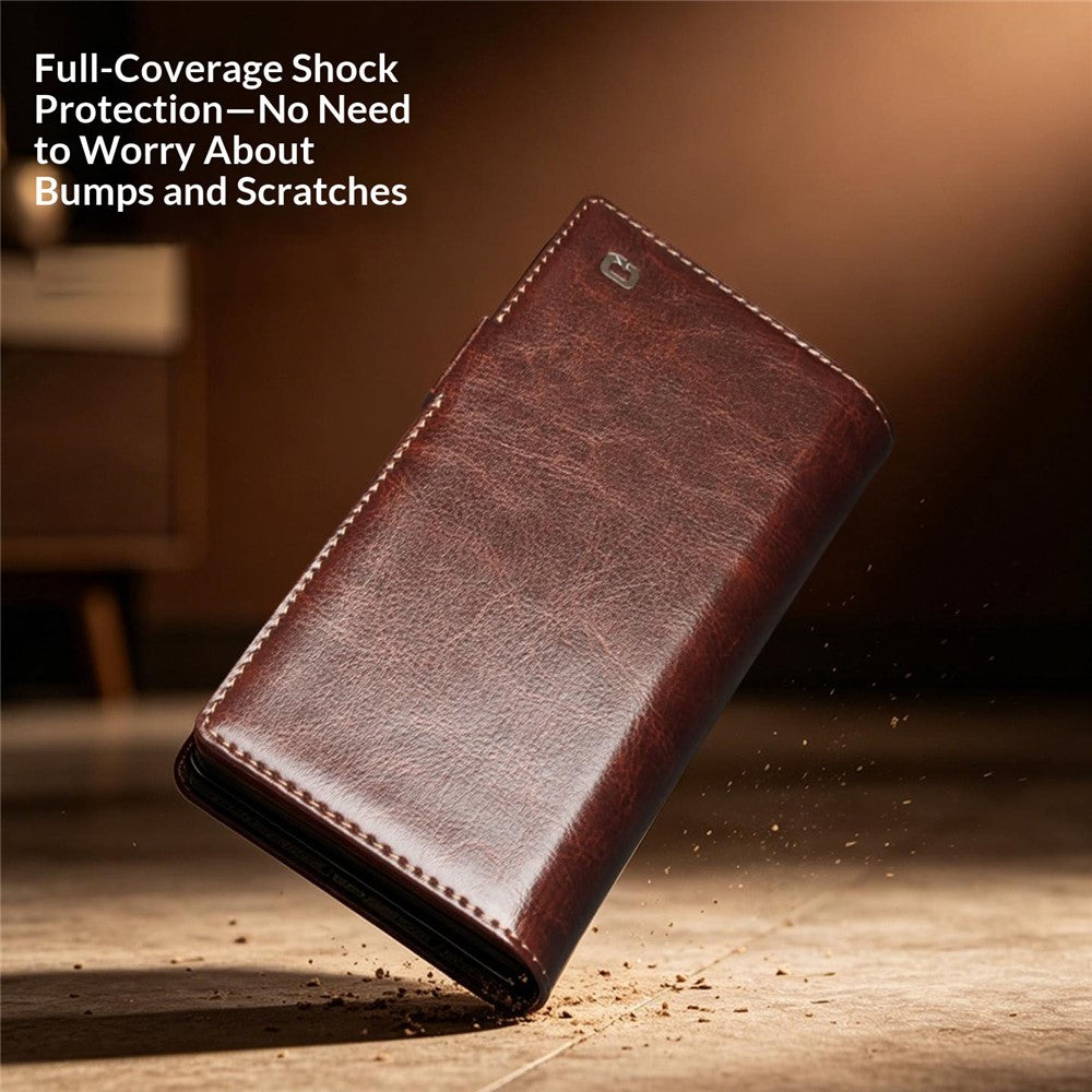 Galaxy Z Fold 8 Ultra Genuine Leather Wallet Case with Stand