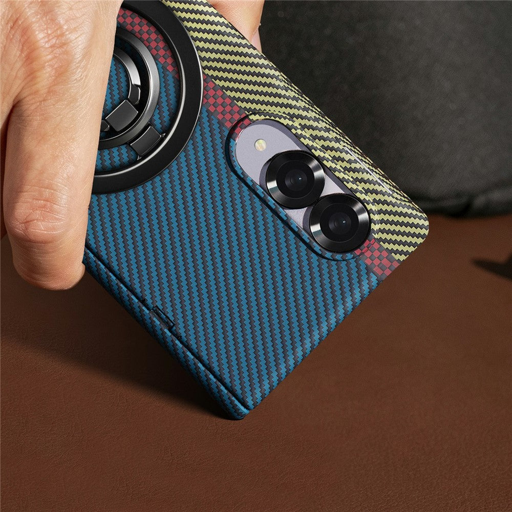 Galaxy Z Fold 8 Carbon Fiber MagSafe Case with 360 Ring Stand
