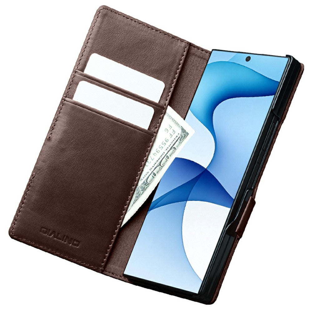 Galaxy Z Fold 8 Ultra Leather Sleeve Case with Landscape Stand